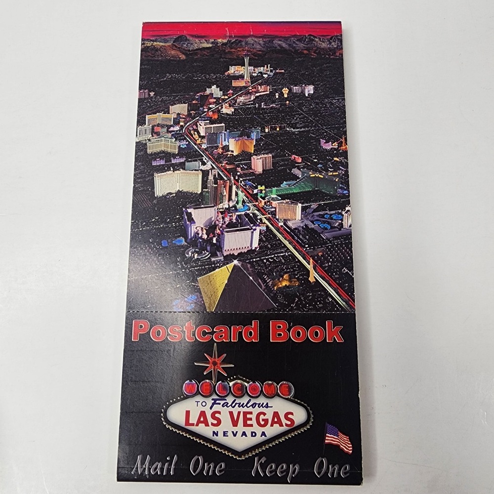 VTG Book Of 20 Las Vegas Post Cards + Mini Keeper Casinos All Attached Unused US